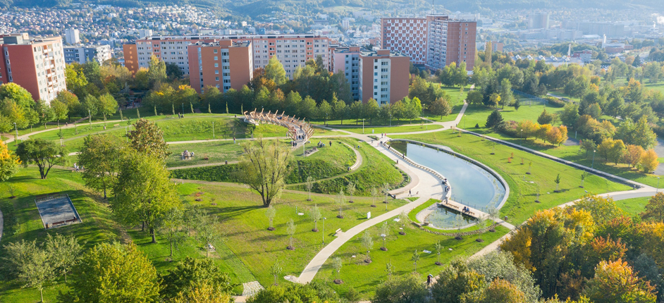 Centrální park, biotop, Jižní svahy, Zlín